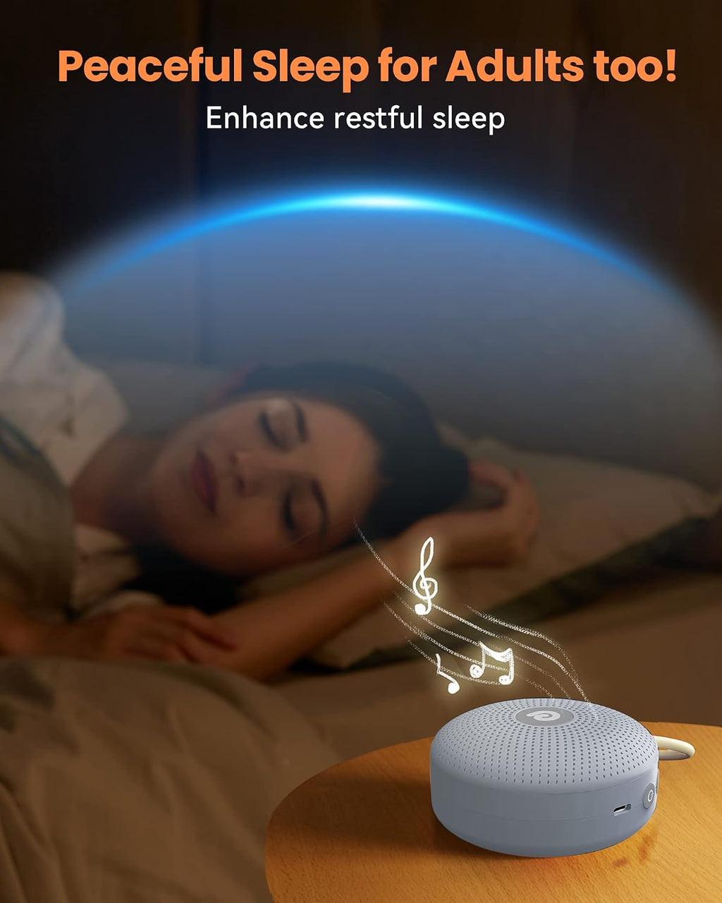 Dreamegg White Noise Machine - Portable Sound Machine for Baby Adult, Features Powerful Battery, 21 Soothing Sound, Noise Canceling for Off…