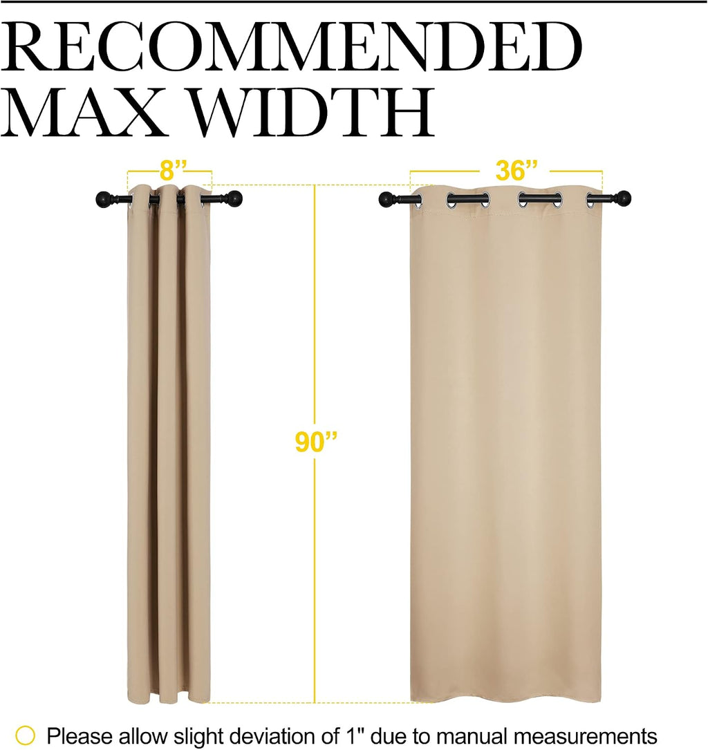 NICETOWN Room Darkening Grommet Panels - Baby Room Curtains 90 inches Long, Privacy Draperies (42 inches Width, Biscotti Beige, 1 Pair)