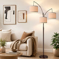 Dimmable Floor Lamp - 3 Lights Arc Floor Lamps for Living Room, 1000LM Modern Tall Standing Lamp With Beige Shades, Mid Century Tree…