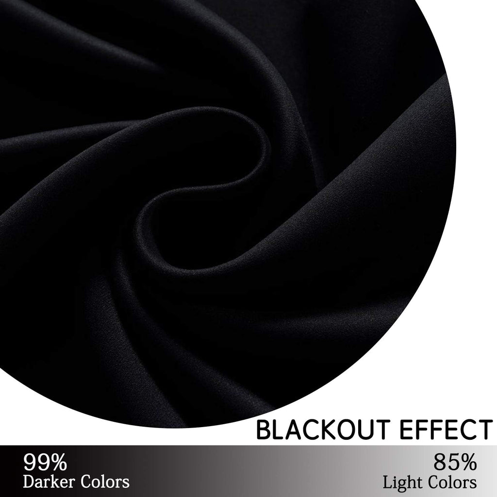Yakamok Blackout Curtains for Bedroom - Grommet Thermal Insulated Room Darkening Curtains for Living Room, Set of 2 Panels (52 x 54Inch…