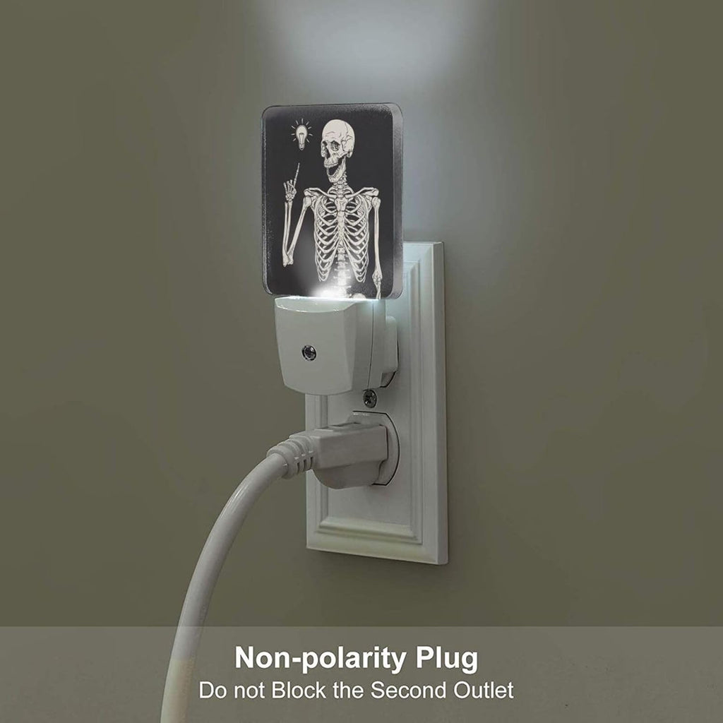 Halloween Skull Skeleton Night Light, Plug-in Nightlights Auto Sensor Night Lamp Dusk to Dawn Lamp Home Decor for Nursery Children Girls Boys