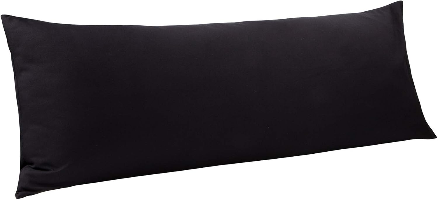 Ntbay Body Pillowcase - Brushed Microfiber 20x54 Pillowcase - Soft, Wrinkle-Free, Fade-Resistant, Stain-Resistant, Black Body Pillow Cover…