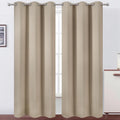 Lemomo Khaki Thermal Blackout Curtains/38 x 84 Inch/Set of 2 Panels Room Darkening Curtains for Bedroom 84 Inch silver