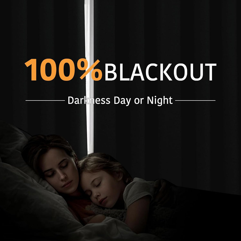 Rybhome RYB HOME Extra Long 100% Blackout Room Divider Curtains for Bedroom 108 Inch Long, Extra Wide Privacy Sliding Door Blinds for Patio…