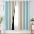 Estelartextiler Estelar Textiler Full Room Darkening Gradient Blackout Curtains 72 Inch Length 2 Panels Set, Ombre Aqua and Beige Thermal I…