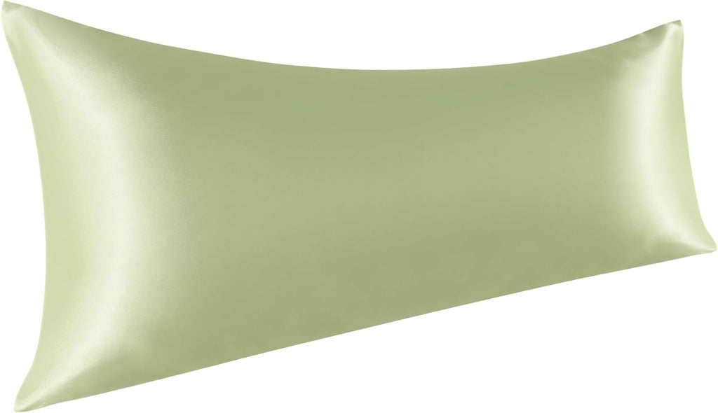 Ntbay Satin Body Pillowcase for Hair and Skin, Luxurious and Silky Pillow case with Envelope Closure, 20x54 Inches, Sage Green 54 Inches Gr…