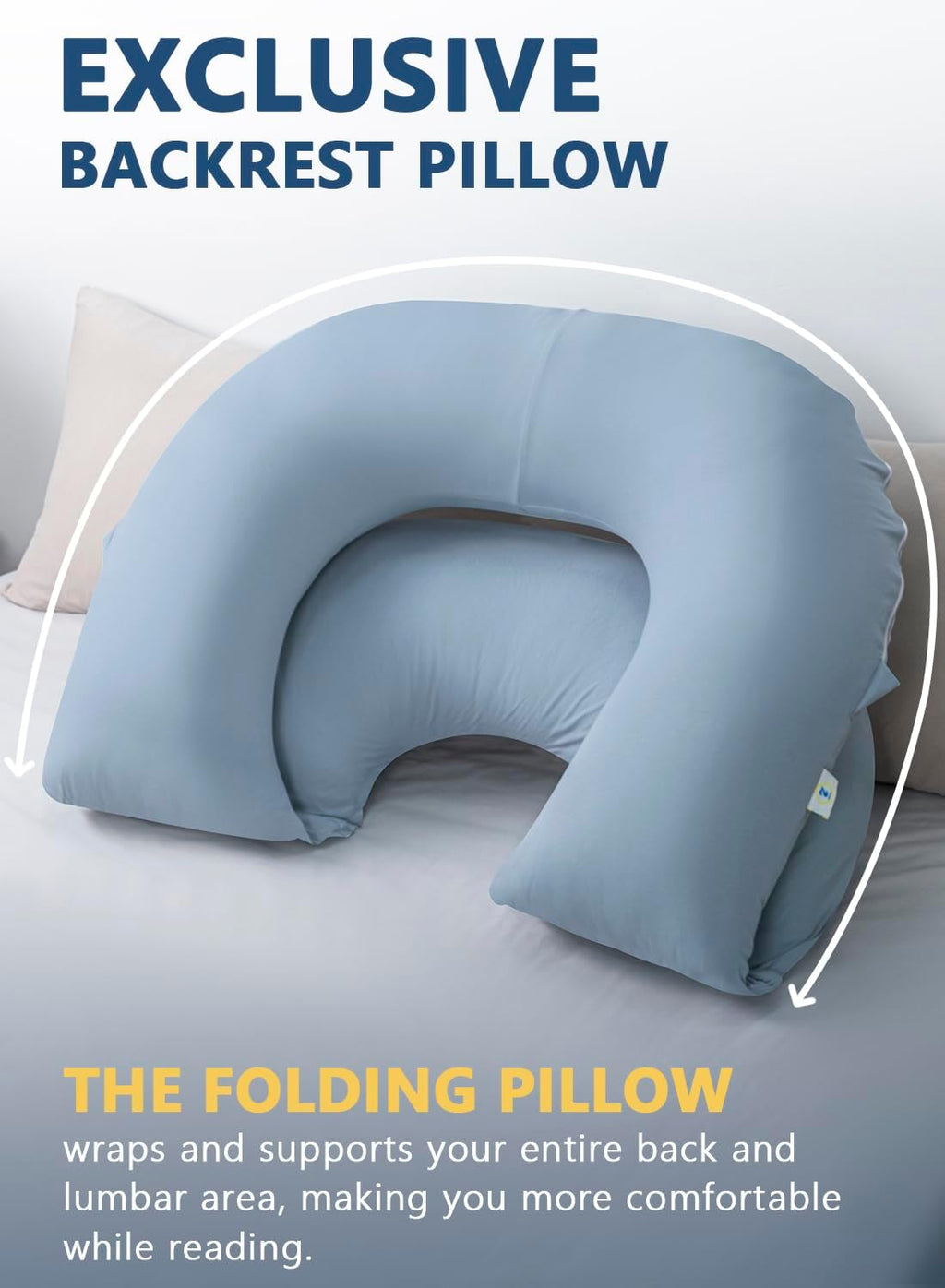 Insen Reading Pillow, Back Pillow for Sitting in Bed for Reading, Nurse & Relax, Reading Pillow for Adults, Moms & Kids, Sit Up Pillow for…