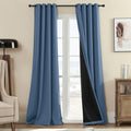 Rutterllow 100% Blackout Curtain 84 Inch Length 2 Panels Set, Room Darkening Thermal Insulated Window Treatment for Bedroom, Noise Reductio…