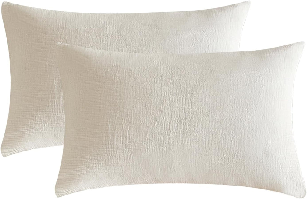 DefineCozyHealthyLife SE SOFTEXLY Muslin Pillowcases King Size 100% Cotton, 2 Pack Linen Like Pillow Shams with Envelope Closure, Ultral So…