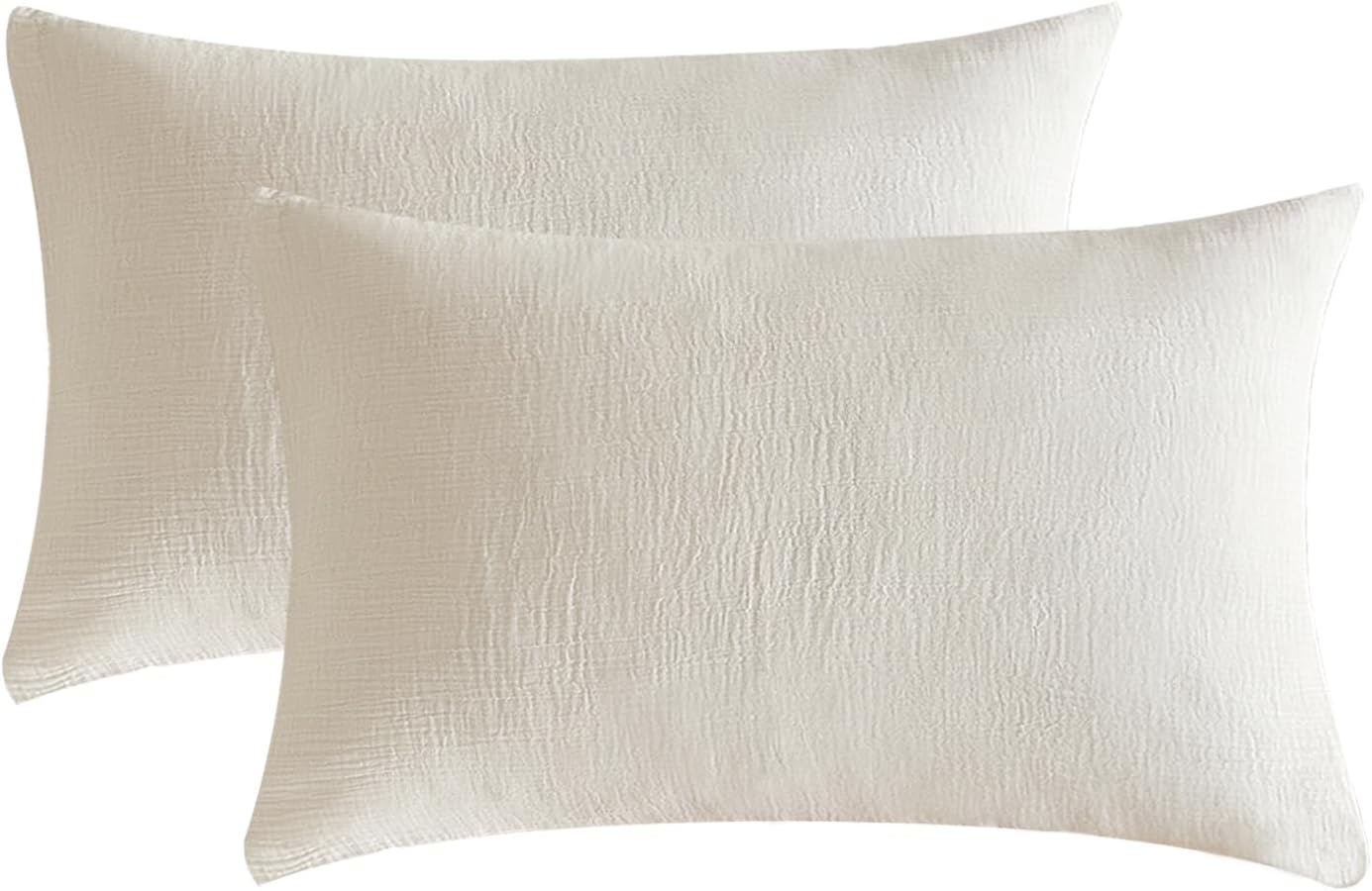 DefineCozyHealthyLife SE SOFTEXLY Muslin Pillowcases Queen Size 100% Cotton, 2 Pack Linen Like Pillow Shams with Envelope Closure, Ultral S…