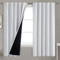 BGment Greyish White 100% Blackout Curtains 63 Inches Long with Noise-reducing Liner, Rod Pocket and Back Tab Double Layer Room Darkening…