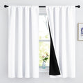 Nicetown White 100% Blackout Curtains, 2 Thick Layers Completely Blackout Rod Pocket Thermal Insulated Drapes for Kitchen/Bedroom (1 Pair,…