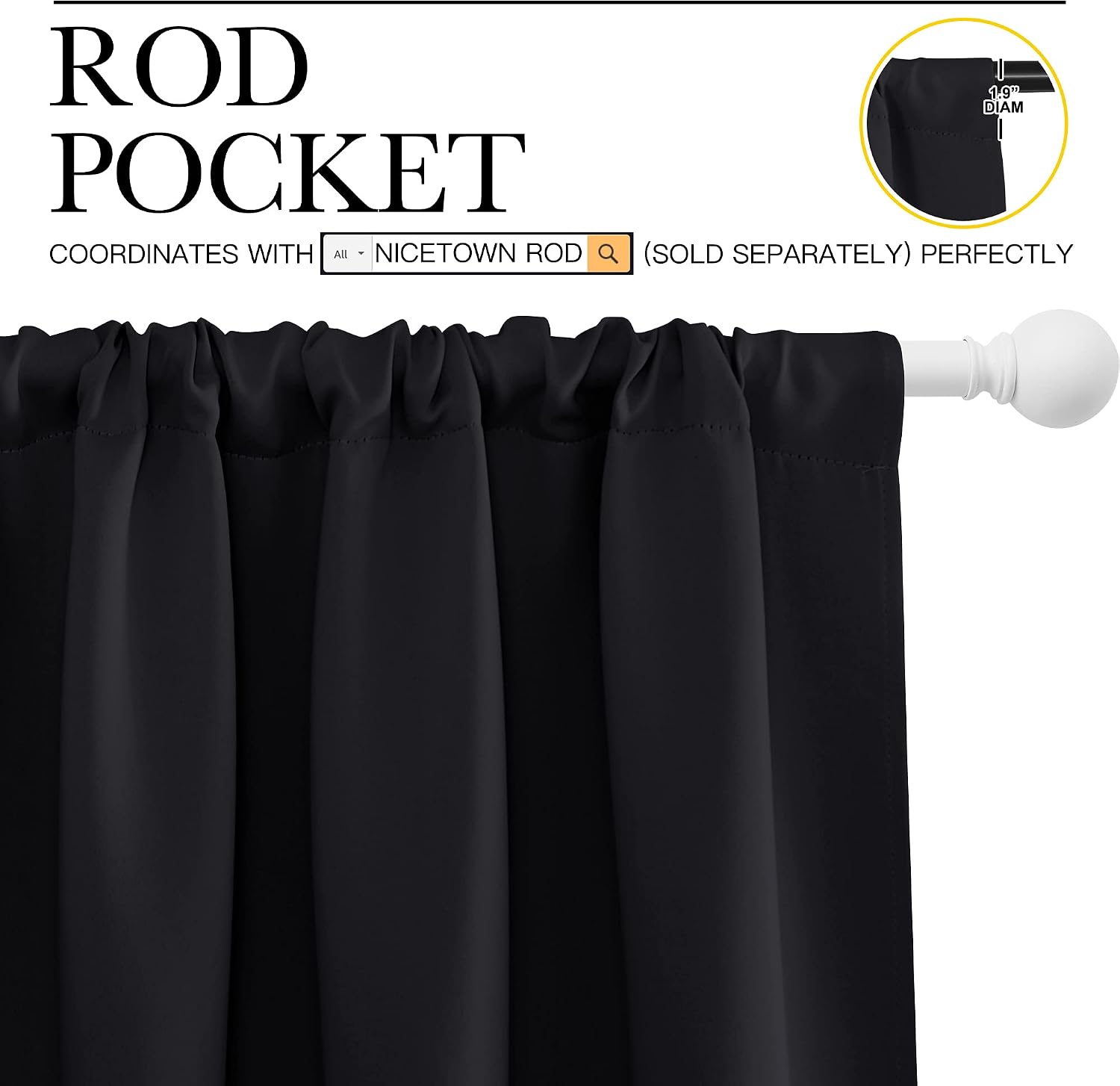 NICETOWN Black Out Window Curtains - Solid Home Decor Thermal Insulated Blackout Drapes/Draperies for Bedroom, Privacy Assured Window…
