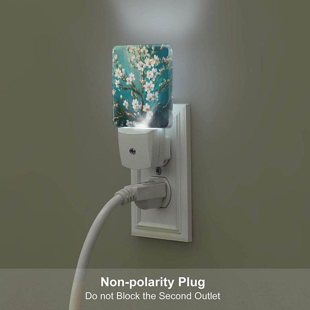 Blossoming Almond Tree Night Light, Plug-in Nightlights Auto Sensor Night Lamp Dusk to Dawn Lamp Home Decor for Nursery Children Girls Boys