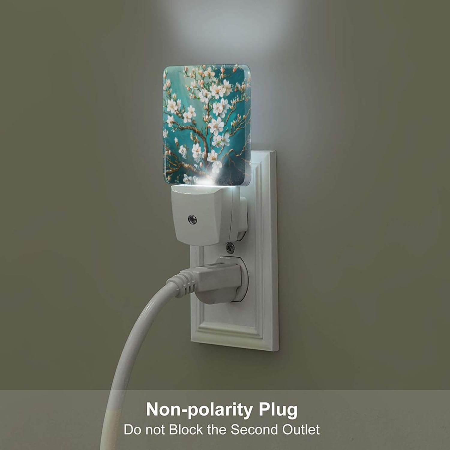 Blossoming Almond Tree Night Light, Plug-in Nightlights Auto Sensor Night Lamp Dusk to Dawn Lamp Home Decor for Nursery Children Girls Boys