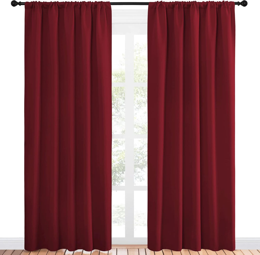 NICETOWN Living Room Curtains for Window - Energy Efficient & Noise Reducing Thermal Insulated Rod Pocket Blackout Drapes/Draperies for…