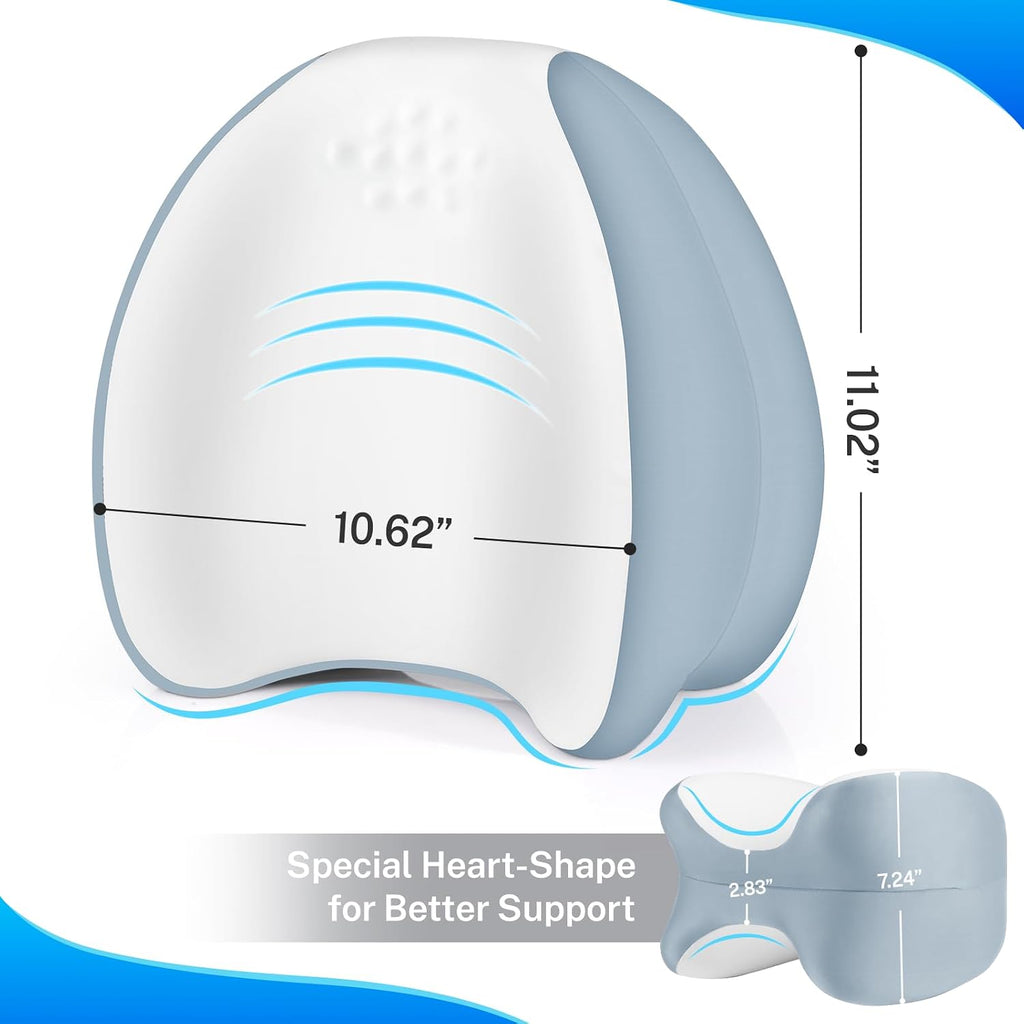 TranquilMoments Knee Pillow for Side Sleepers, Leg Pillow with Washable Cover, Memory Foam Leg Pillow for Side Sleeping, Heart-Shape…