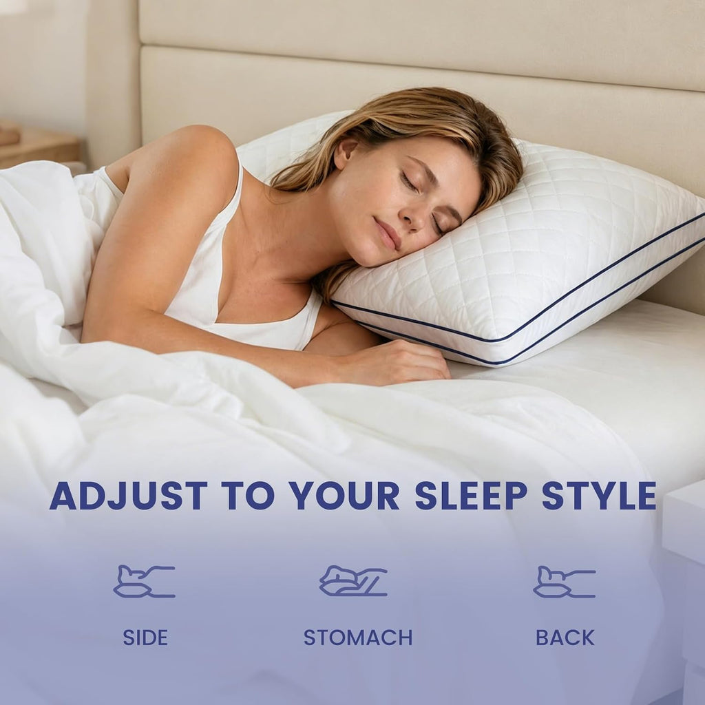 Downstoria Shredded Memory Foam Pillows Queen Size Set of 2, Medium Firm Bed Pillow for Sleeping, Soft Memory Foam Queen Pillows 2 Pack for…