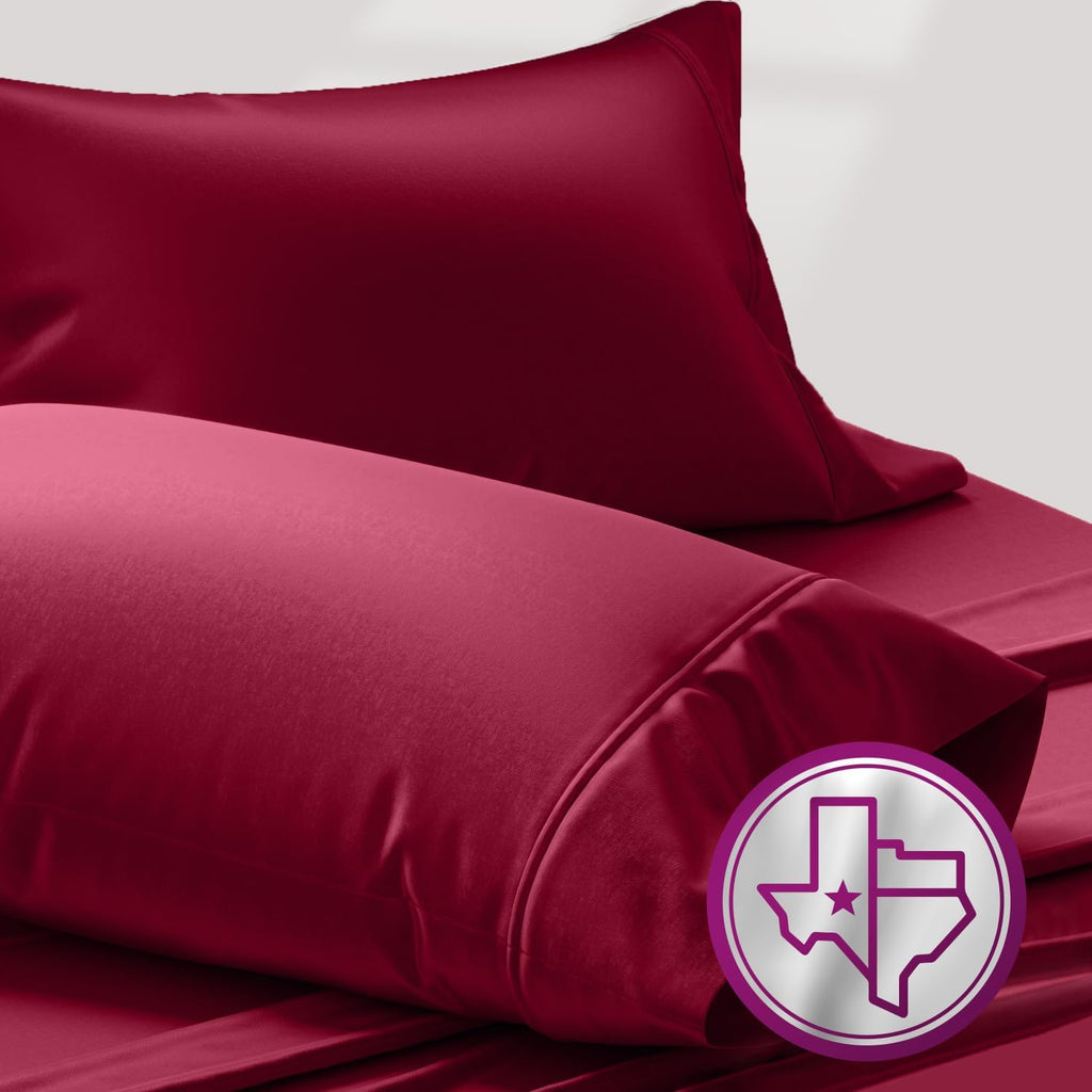 TEXAS LINEN CO. 100% Egyptian Cotton Pillow Cases Standard/Queen Size Set of 2 - Luxury 1200 Series Star Sleepin' Collection Pillow Cases…