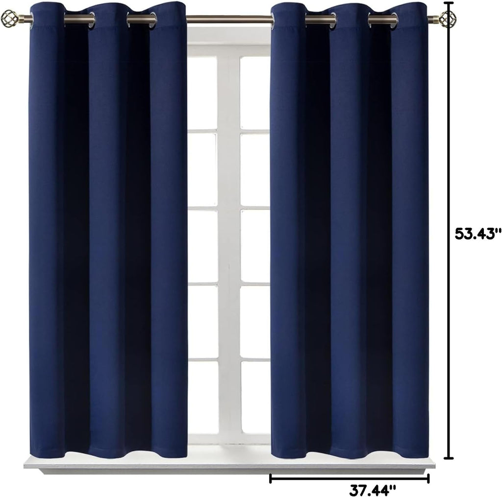 BGment Blackout Curtains for Bedroom - Grommet Thermal Insulated Room Darkening Curtains for Living Room, Set of 2 Panels (38 x 54 Inch, Na…