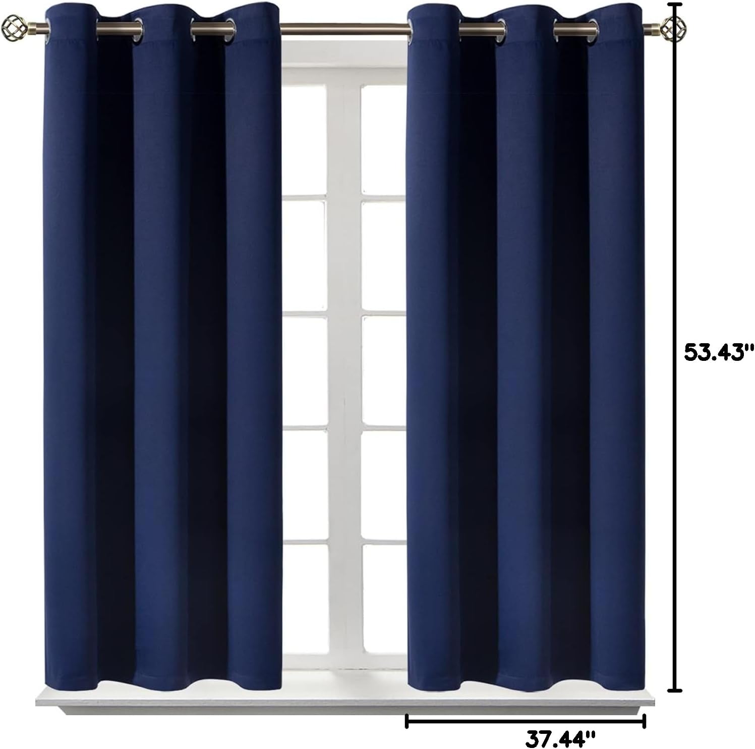 BGment Blackout Curtains for Bedroom - Grommet Thermal Insulated Room Darkening Curtains for Living Room, Set of 2 Panels (38 x 54 Inch, Na…