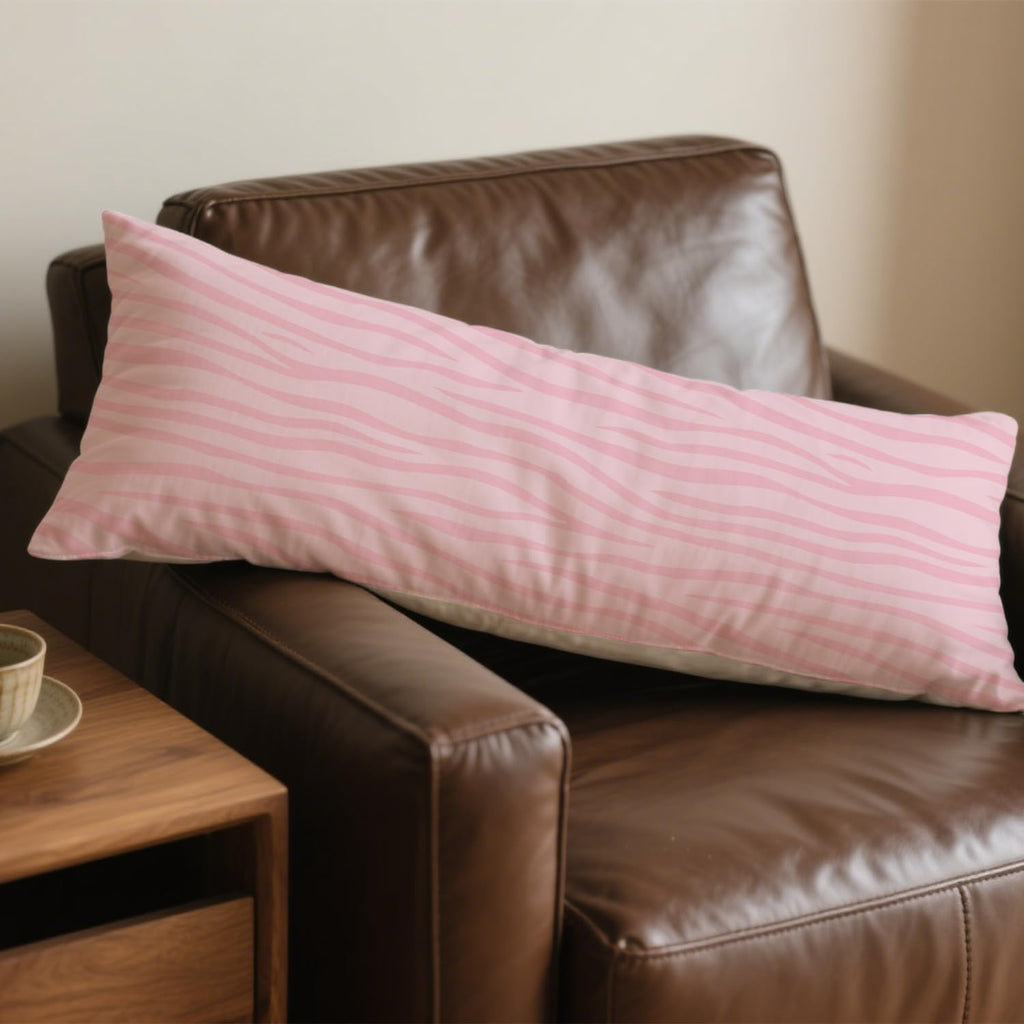 Preppy Pink Zebra Pattern 20x54 Body Pillow Cover, Preppy Room Decor, Girly Y2K Pink Animal Print Aesthetic Decorative Long Body Pillow…