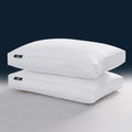 Serta Hotel Collection Pillows Queen Size Set of 2 White Goose Feather Down Fiber Gusseted 100% Cotton Pillow for Back, Stomach or Side Sle…