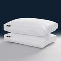 Serta Hotel Collection Pillows King Size Set of 2 White Goose Feather Down Fiber Gusseted 100% Cotton Pillow for Back, Stomach or Side Slee…