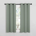 NICETOWN Window Curtain Panels, Thermal Insulated Solid Grommet Blackout Draperies/Drapes for Basement (Greyish Green, 1 Pair, 34 by…