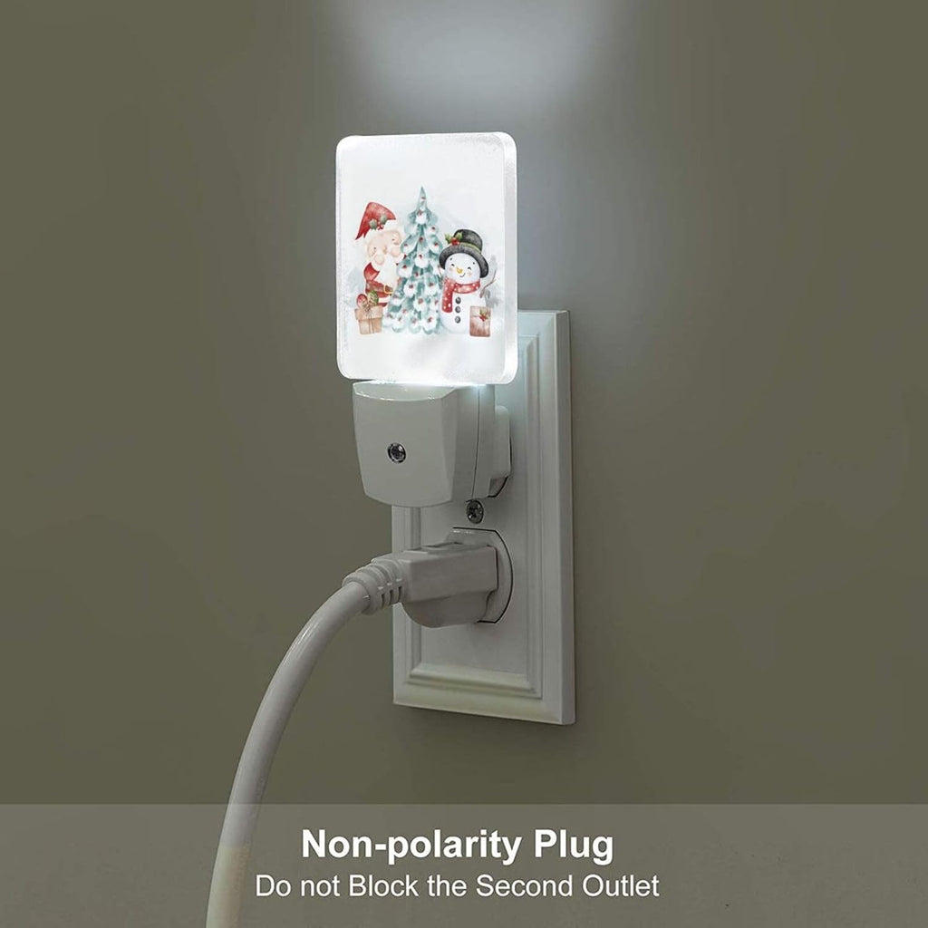 Santa Claus and Snowman Night Light, Plug-in Nightlights Auto Sensor Night Lamp Dusk to Dawn Lamp Home Decor for Nursery Children Girls Boys