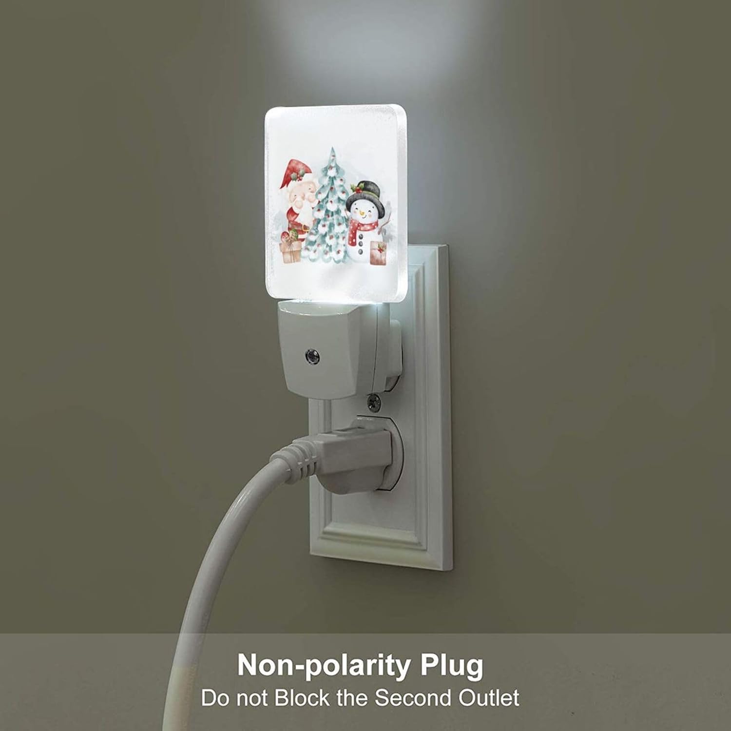 Santa Claus and Snowman Night Light, Plug-in Nightlights Auto Sensor Night Lamp Dusk to Dawn Lamp Home Decor for Nursery Children Girls Boys