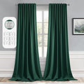 Miulee Christmas Hunter Green Back Tab Blackout Curtain 96 Inch Long 2 Panels Set for Living Room Bedroom, Rod Pocket/Pinch Pleat Thermal I…