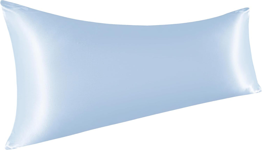 Ntbay Satin Body Pillowcase for Hair and Skin, Luxurious and Silky Pillow case with Envelope Closure, 20x54 Inches, Aqua 54 Inches