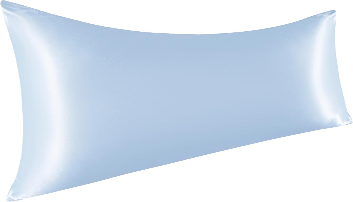Ntbay Satin Body Pillowcase for Hair and Skin, Luxurious and Silky Pillow case with Envelope Closure, 20x54 Inches, Aqua 54 Inches