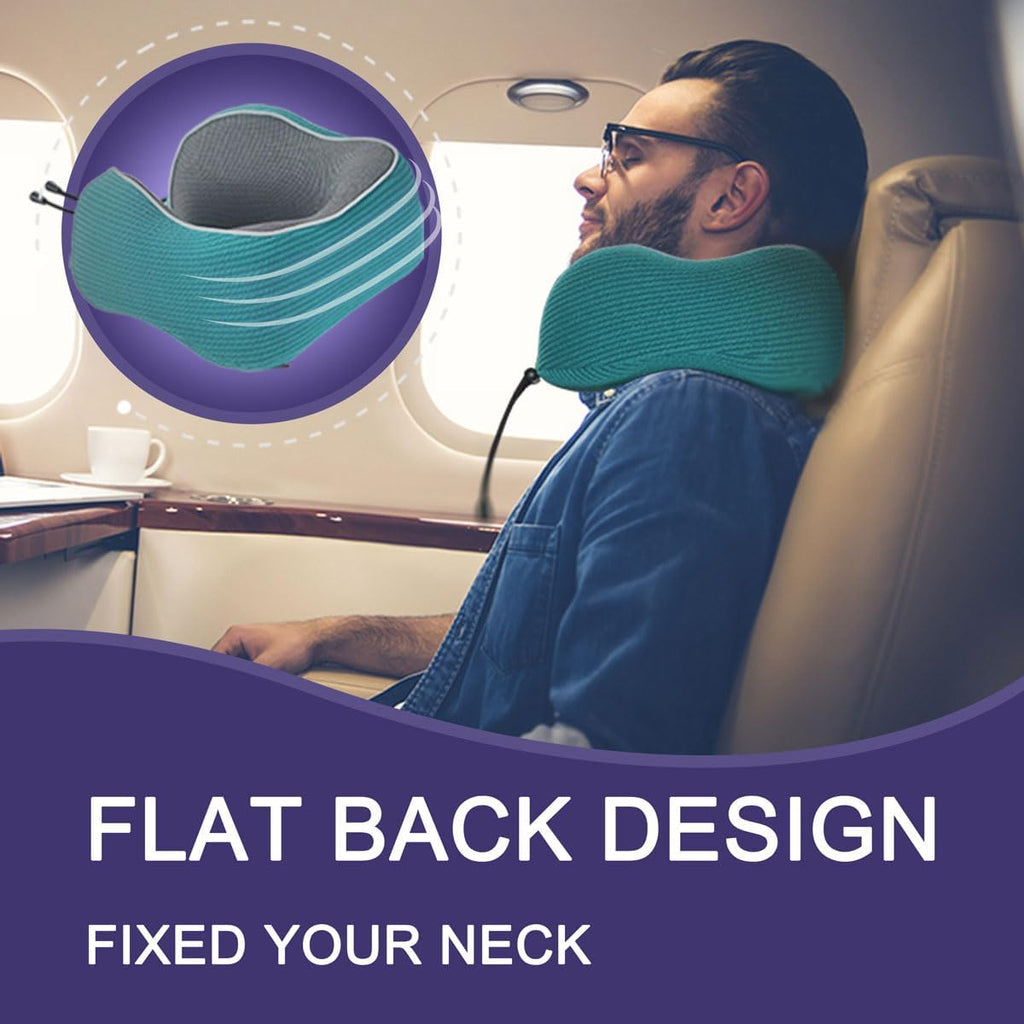 napfun Neck Pillow for Travel with Travel Pouch, Sleep Mask & Earplugs, Memory Foam Airplane Pillow for Headrest Sleep with Eyeshades…