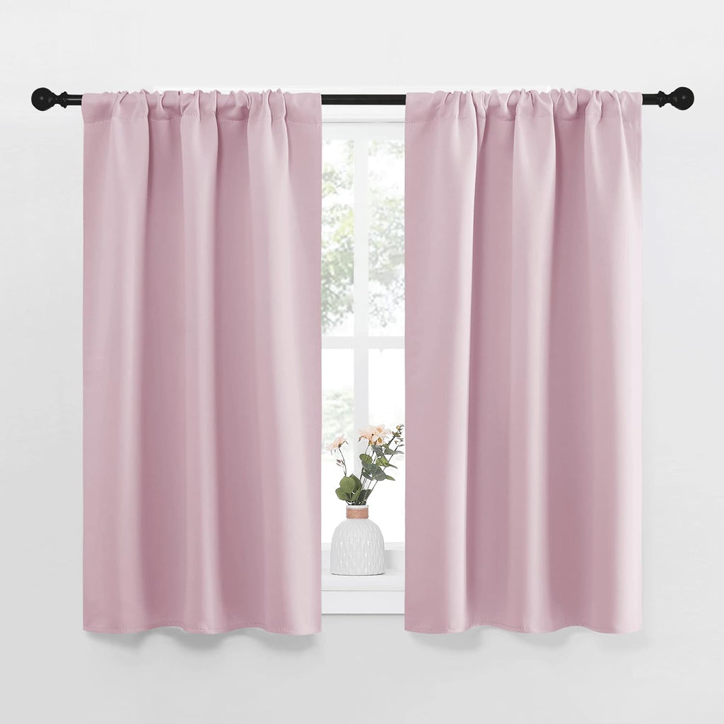 NICETOWN Kitchen Curtains Thermal Insulated Curtains & Drapes, Small Window Blackout Curtain Panels for Girls Room (Lavender Pink, 34 in…