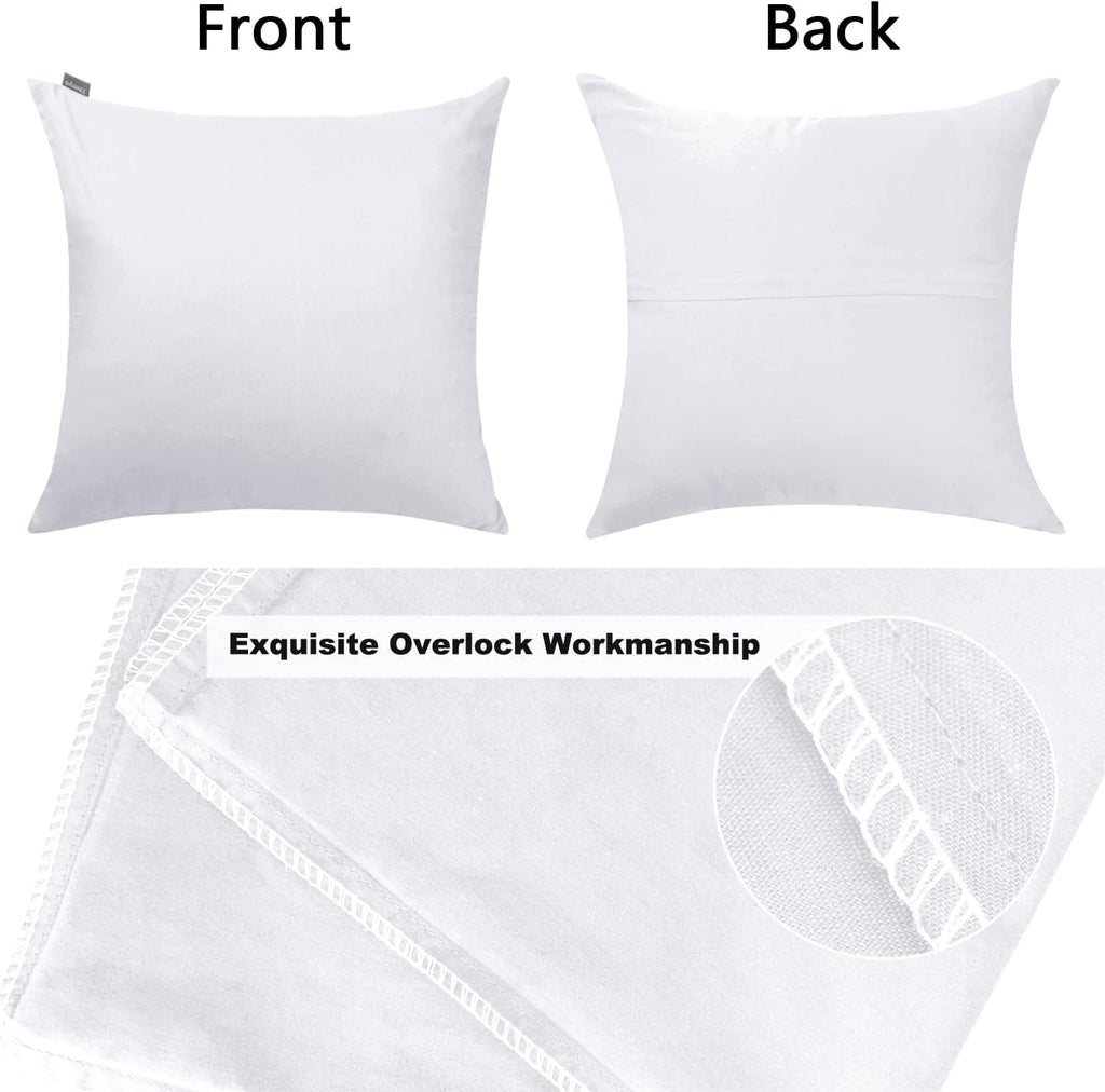 Thmyo 4-Pack 100% Cotton Comfortable Solid Decorative Throw Pillow Case Square Cushion Cover Pillowcase Sublimation Blank Pillow Covers DIY…