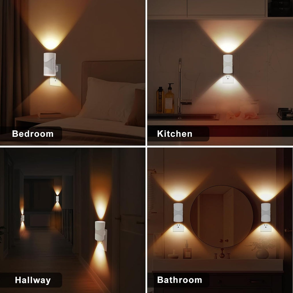 easuntec Night Light, Night Lights Plug into Wall, Warm Led Night Light, Dusk to Dawn Light Sensor, 3 Light Modes, Dimmable Night Lights fo…