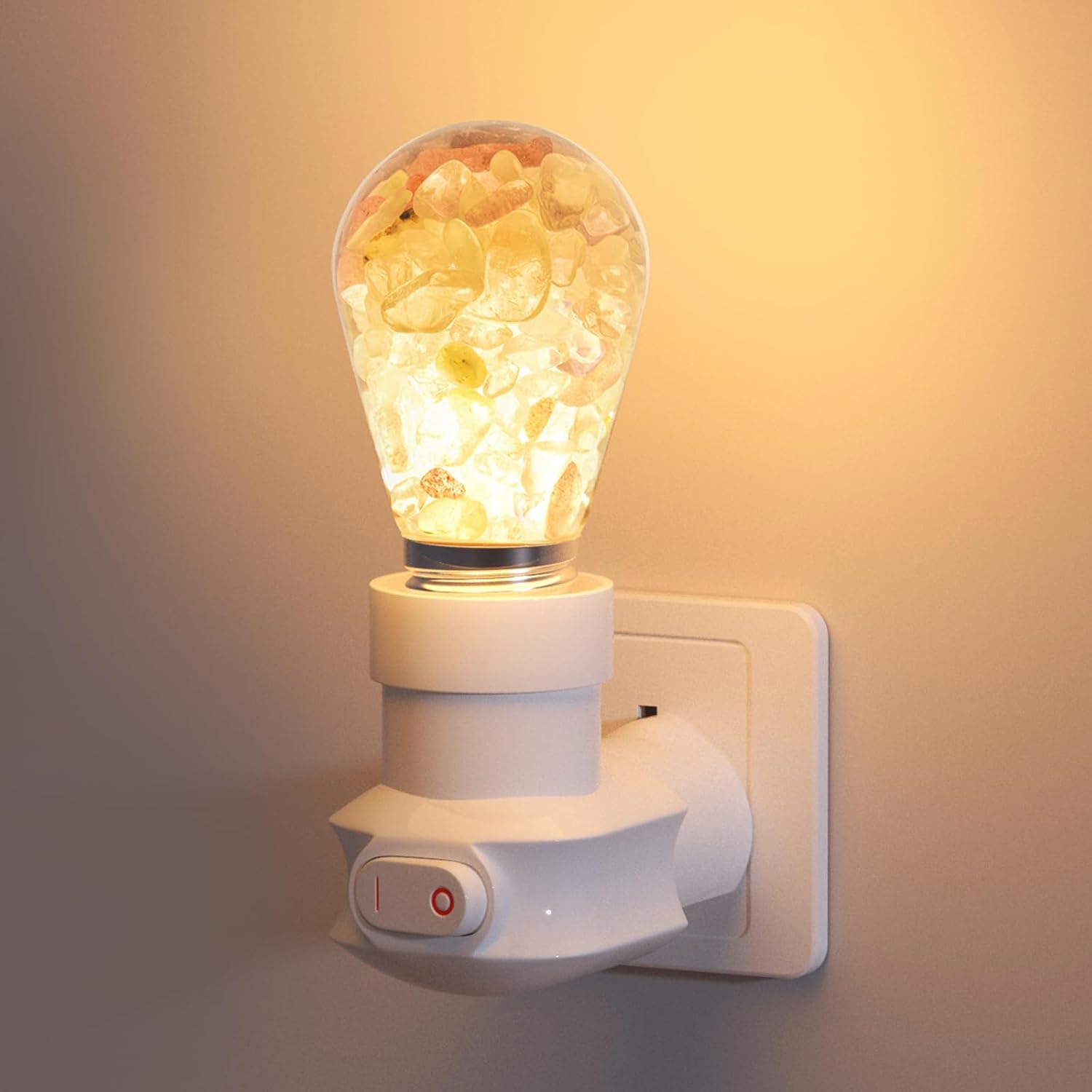 Zuria Zuria Plug-in Crystal Healing Night Light with Switch, Spiritual Crystals Lamp Plug-into Wall Soft White 3000K Plug in Healing…