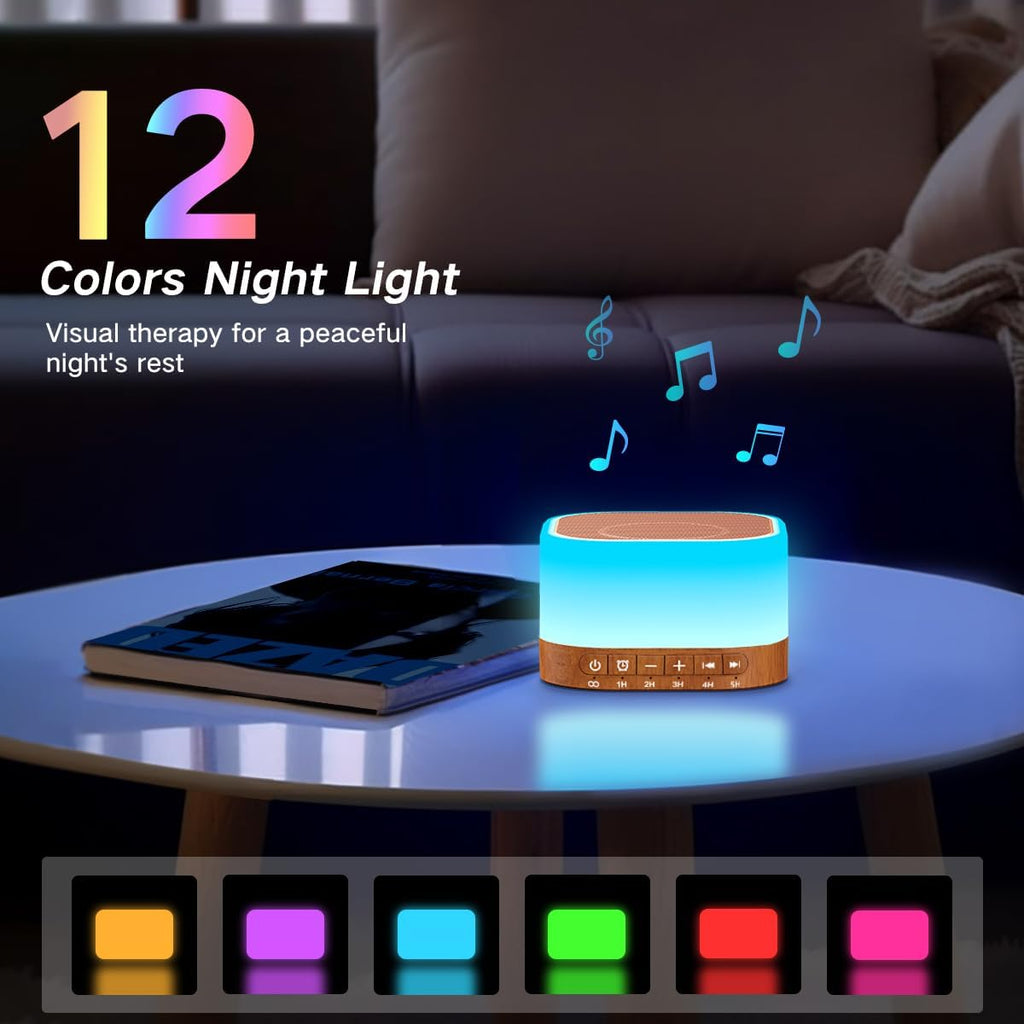 SleeZOO Sound Machine White Noise Machine with 25 Soothing Sounds 12 Colors Light with 10 Adjustable Levels 32 Adjustable Volumes 5 Timers…