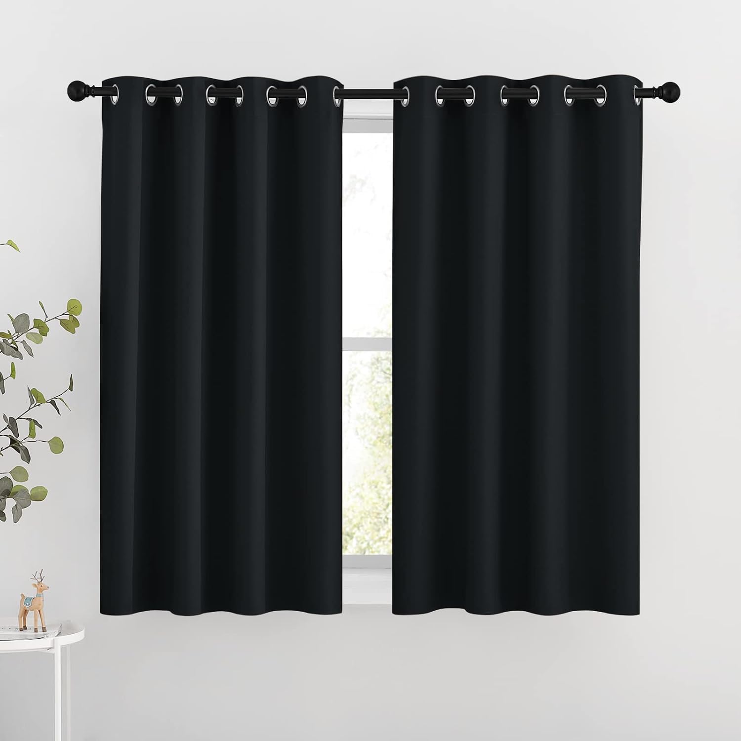 Nicetown Blackout Curtains for Windows 54 inch Length - Solid Thermal Insulated Grommet Light Reducing Panels Window Treatment for Living R…