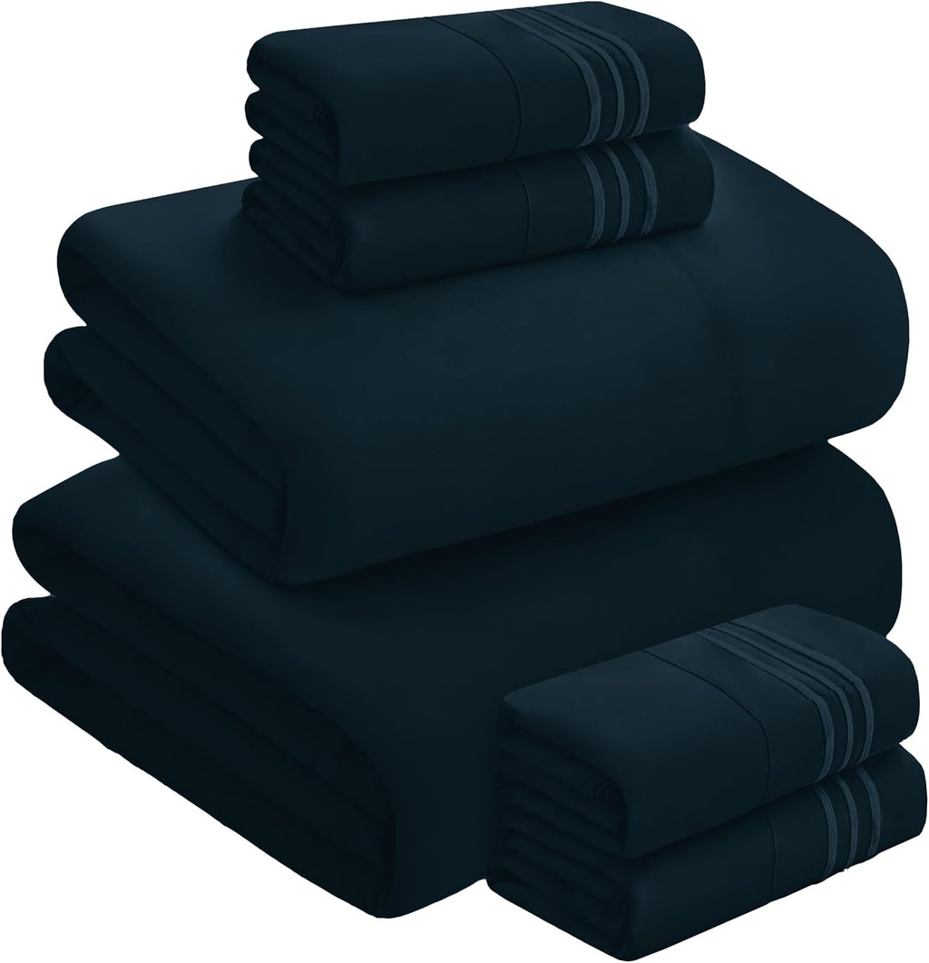 MocassiLuxuryBedding Mocassi Luxury 6-Piece Sheet Set, Ultra Soft 1800 Hotel Quality Microfiber Sheet Set, Fits Mattresses Up to 18 to 24 I…