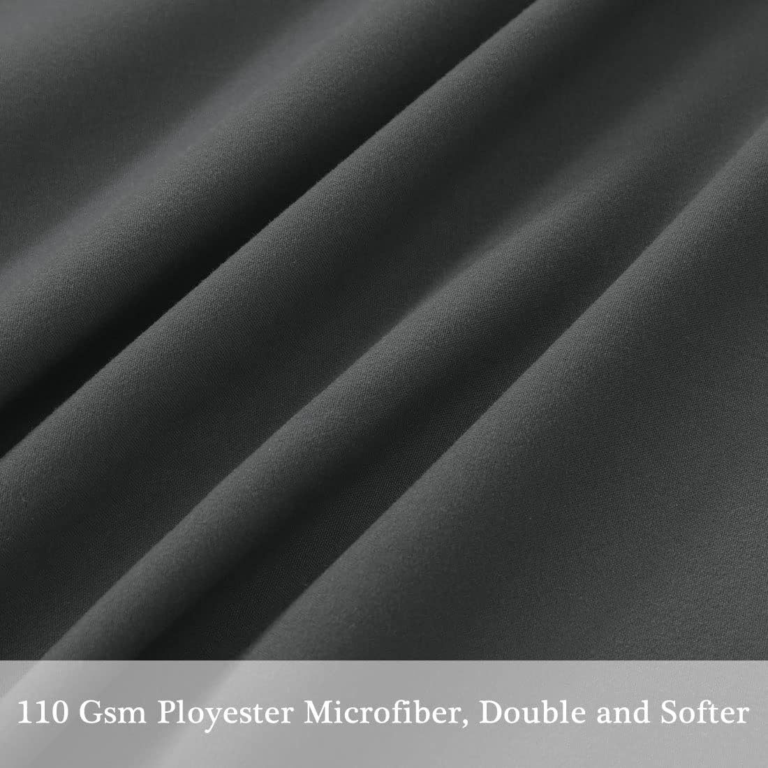PiccoCasa Body Pillow Cover with Zipper Closure, 110 GSM Brushed Microfiber, Grey (20"x60") cotton Grey