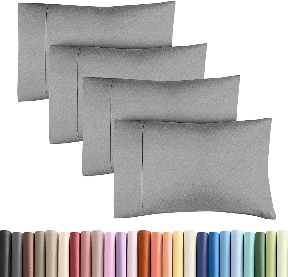 King Standard Pillow Cases Set of 4 - Soft Hotel Quality Pillowcase Covers - Comfy Bedding for Women, Men, Kids & Teens - Machine…