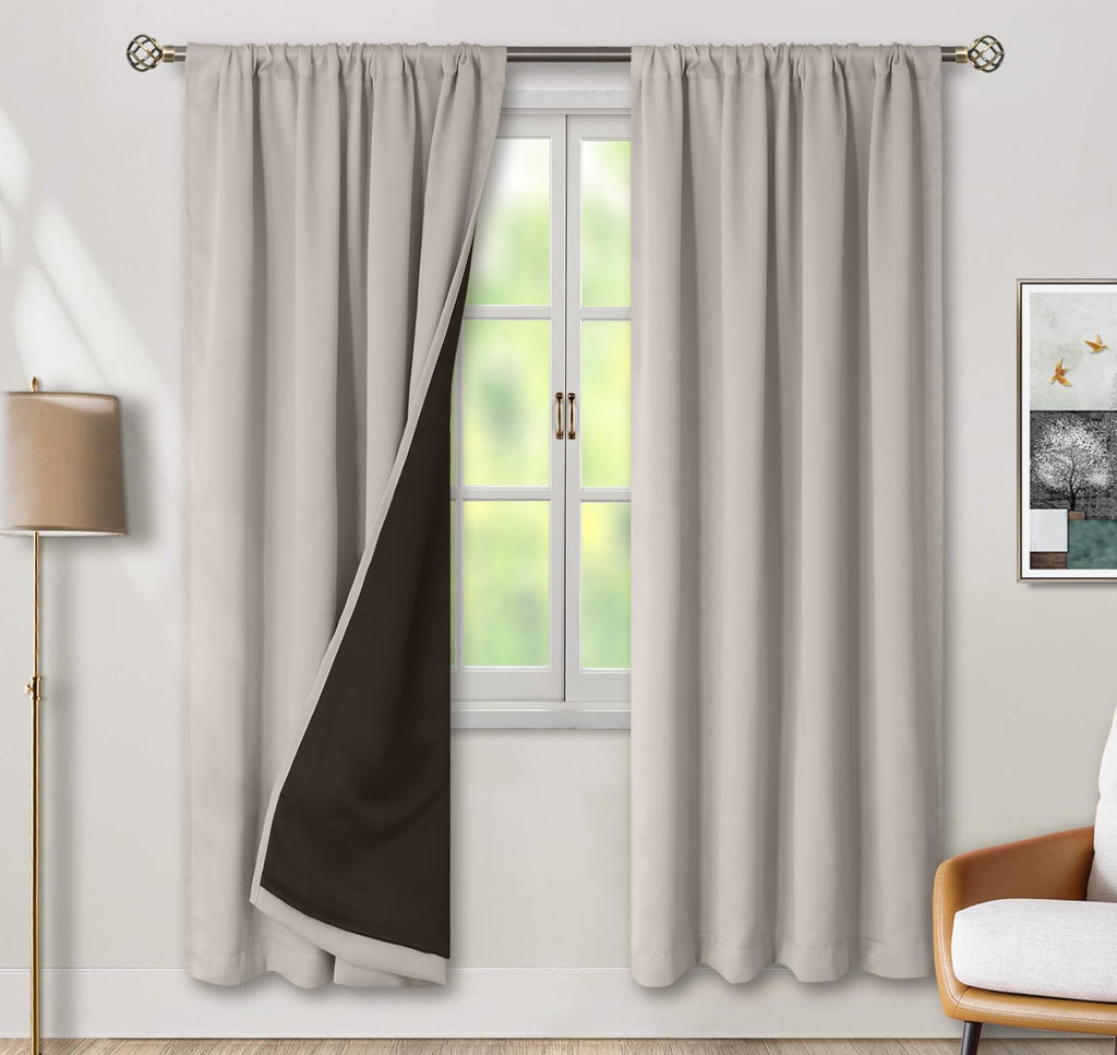 BGment Blackout Curtains for Bedroom 72 Inch Long, Thermal Insulated Full Room Darkening Bedroom Curtains, Heavy Sun Blocking Soundproof…