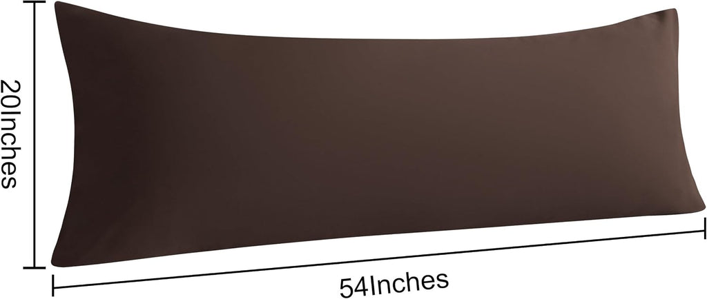 Ntbay Body Pillow Cases Set of 2, 2 Pack Brushed Microfiber 20x54 Inches, Soft, Wrinkle, Fade, Stain Resistant Dark Brown Pillow Cases with…