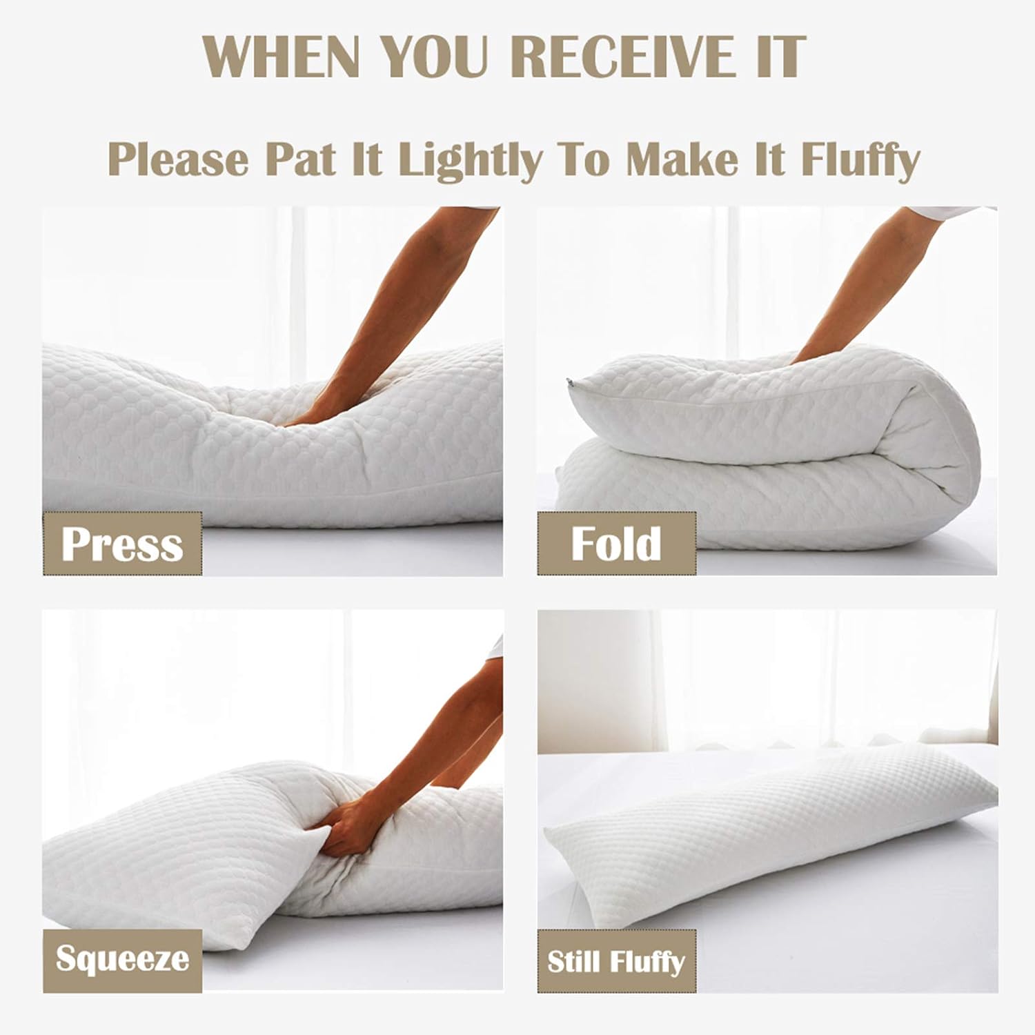 Downcool Full Body Pillow for Adults- Ultra Soft Long Bed Pillow with Removable Cover Cooling Breathable, Polyester Microfiber Large Body P…
