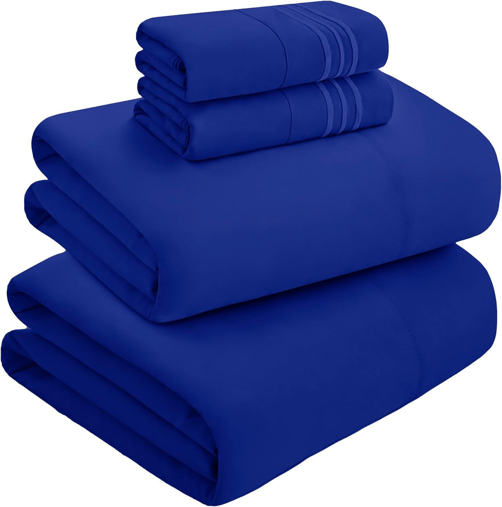 MocassiLuxuryBedding Mocassi Full Size 4-Piece Bed Sheet Set - 1800 Hotel Quality Microfiber 18-24 Inches Extra Deep Pocket Fitted Sheet- L…