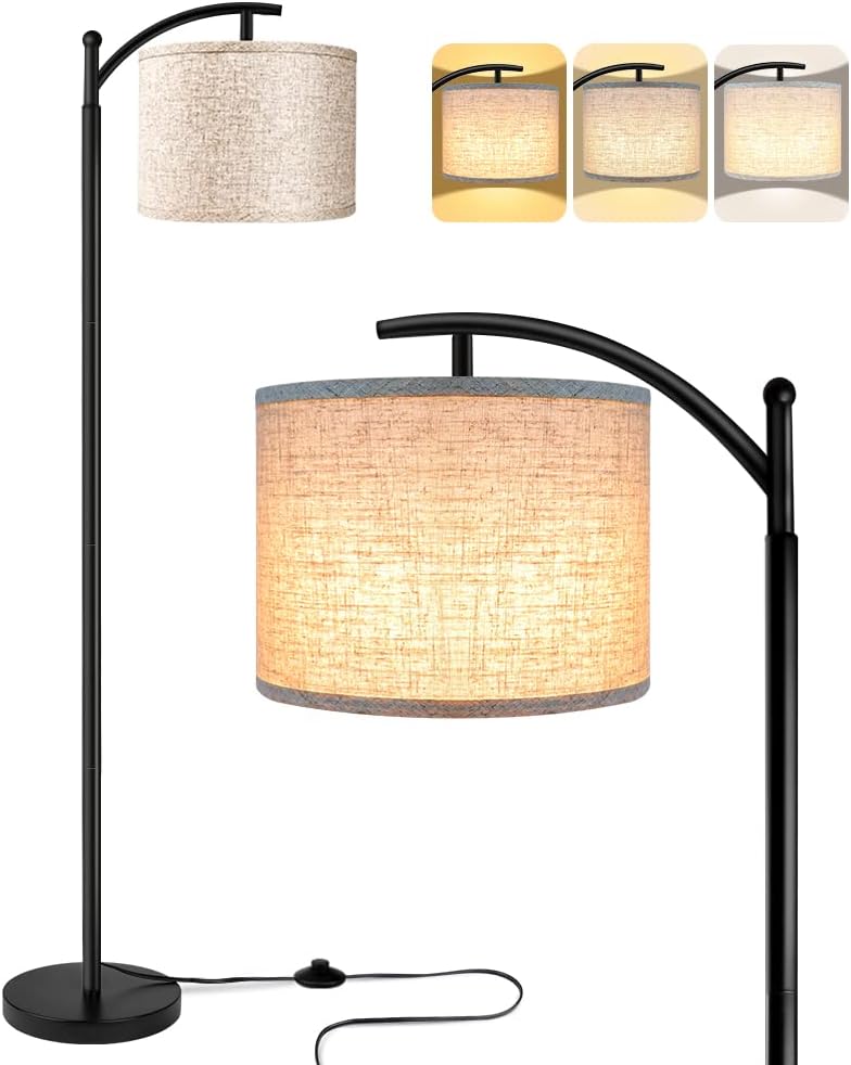 ROTTOGOON Floor Lamp for Living Room with 3 Color Temperatures LED Bulb, Standing Lamp Tall Industrial Floor Lamp Reading for Bedroom…