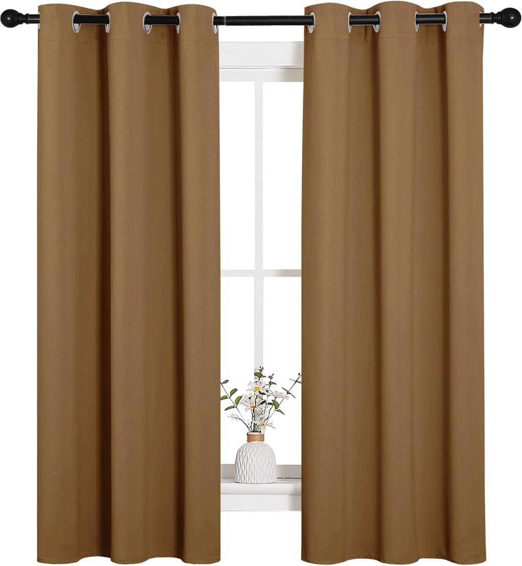 NICETOWN Sleek Blackout Curtains 63 inches Length for Small Windows, Noise Reducing and Block Draft Panels for Door Doorway Laundry…